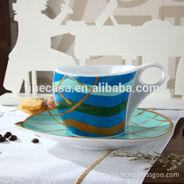Napoli Gift Collection 100CC Hyper White Porcelain Cup with Coaster of Ocean